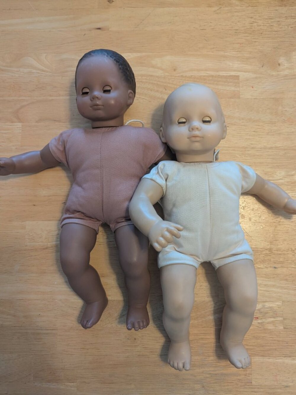 2 LOT American Girl Bitty Baby African American Caucasian
